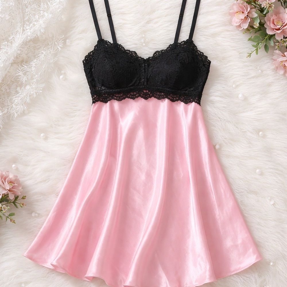 In Bloom by Jonquil Lace Trim Chemise Women’s intimates Loungewear size large - Picture 1 of 2